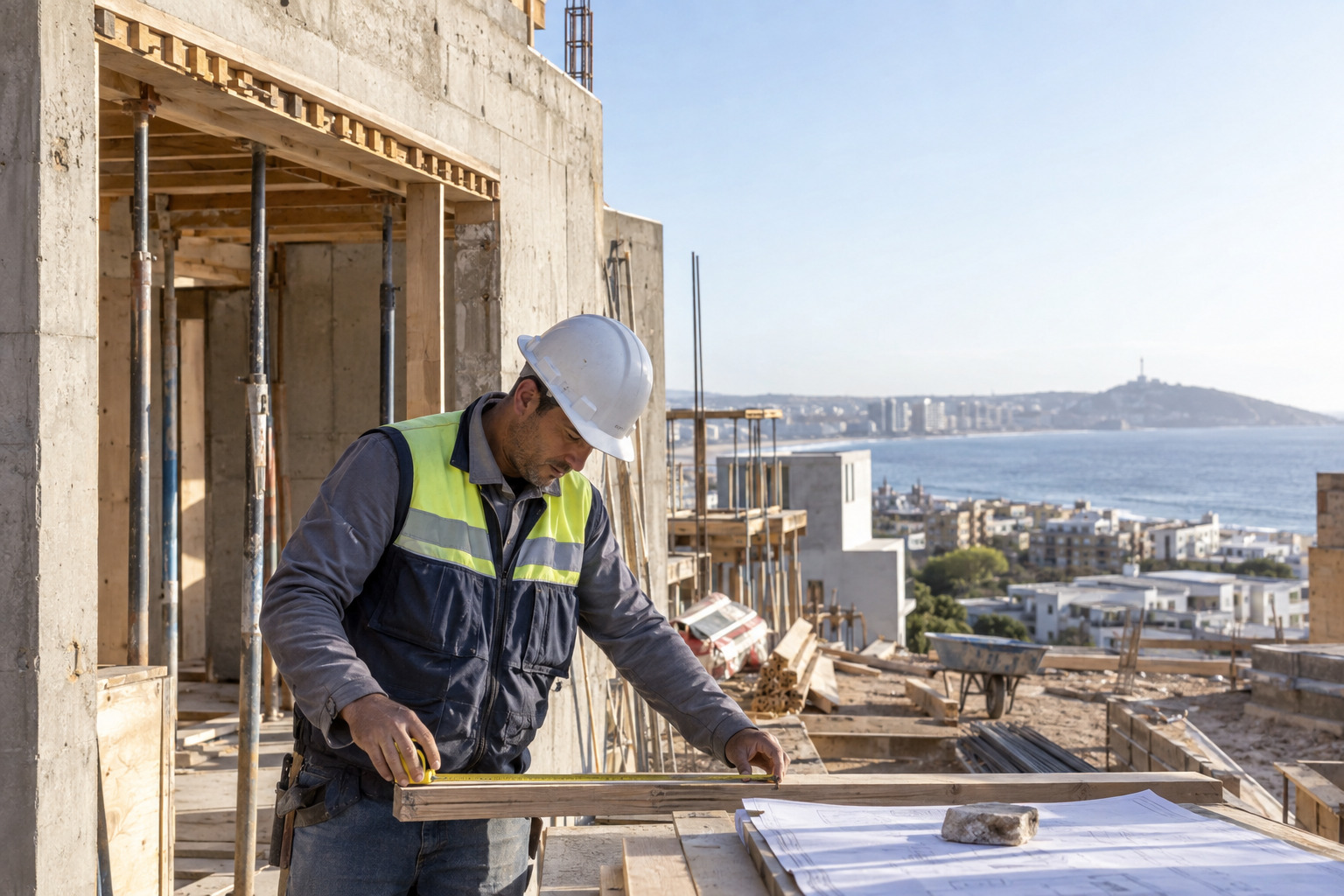Trabajo en terreno para construcción de vivienda