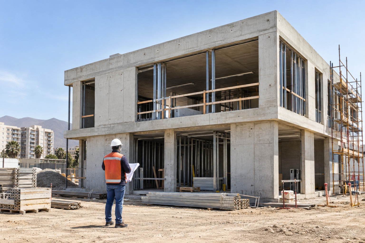 Estructura de construcción en proceso